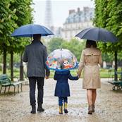 Parapluie Cloche Transparent pour Enfant - Système d'ouverture Automatique - Transparent Avec Poignée Bleu