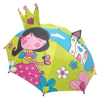 Parapluie 3D pour enfants - Princesse avec couronne verte