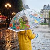 Parapluie transparent pour enfants - Bordure réfléchissante pour une visibilité optimale la nuit - Parapluie garçon - Dragons