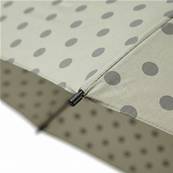 Mini parapluie pliant pour femme - Résistant au vent - À pois - Beige