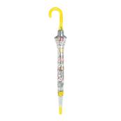 Parapluie cloche transparent enfant - Bordure réfléchissante pour une visibilité optimale la nuit - Sécurité renforcée - Poignée jaune - Imprimé arc-en-ciel