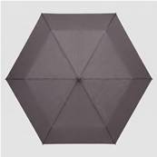 Ultra mini parapluie pliant pour femmes - Slim et léger - Résistant au vent - Avec protection UV - Avec sac smartphone assorti - Gris