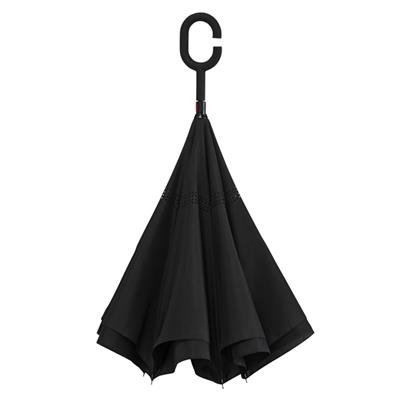 Parapluie à ouverture inversée - Ouverture manuelle - Résistant au vent - Noir