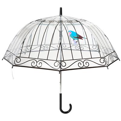 Parapluie cloche - Paraplue Transparent - Ouverture Automatique - Imprimé Cage à oiseaux