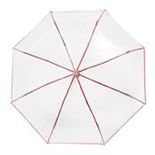 Parapluie pliant transparent pour femme - Bordure rouge