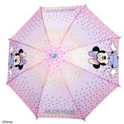Parapluie long enfant rose avec Minnie - Parapluie Disney - Poignée bleue