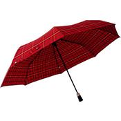 Mini parapluie de golf pour femme - Made in France - Ouverture et fermeture automatiques - Ecossais rouge