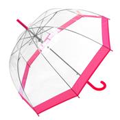 Parapluie cloche transparente femme à bordure rose