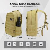 Sac à dos tactique Annox Grind - 34,5 x 18 x 47 cm - 18 L - Marron
