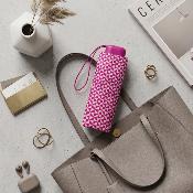Mini parapluie pliant pour femme - Résistant au vent - Protection UV - Rose
