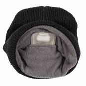 Bonnet chauffant avec système de chauffage intégré et poche intérieure chauffe-mains - Unisexe - Noir