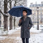 Parapluie pliant unisexe - Ouverture et fermeture automatiques - Résistant au vent - Bleu
