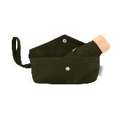 Parapluie de poche pliable - Avec sac assorti en tissu et liège - Ultraléger et compact - Olive foncé