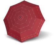 Parapluie pliant - Ultra léger et compact - Ouverture automatique - Rouge avec des lignes