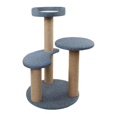 Ferribiella – Grattoir Parkour pour Chat Favorisant Griffade et Bien-Être – Taille Unique – 48 x 48 cm x H76 cm – Naturel