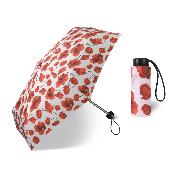 Mini parapluie pliant ultraléger et compact pour femme - Coquelicot rouge