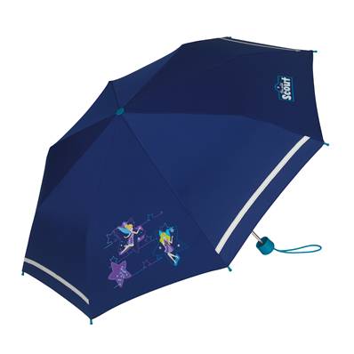 Mini parapluie pour enfants - Léger et compact - Avec bande réfléchissante - Étoile bleue
