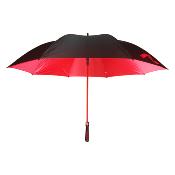 Parapluie droit à bandoulière - noir et rouge