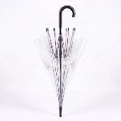 Parapluie cage à oiseaux transparent pour femme - Système d'ouverture automatique - Blanc Cœur