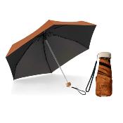 Mini parapluie pliant pour femme - Parapluie plat cinq plis - Ultra léger et compact - Protection UV - Orange
