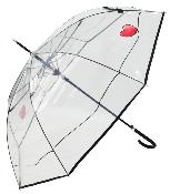 Parapluie transparent pour femme - Parapluie à ouverture Automatique - Transparent avec un motif coeur