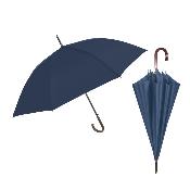 Parapluie golf pour homme - Système d'ouverture automatique - Grande protection de 114 cm - Avec poignée courbée en bois - Bleu