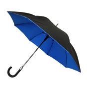 Parapluie de marche à double toile - Ouverture automatique - Résistant au vent - Bleu denim