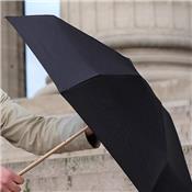 Parapluie léger et compact Anatole - Noir - Poignée bois