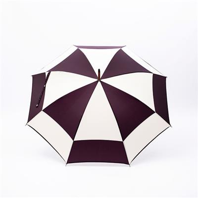Parapluie droit femme - Prune et Ivoire - Fabrication française - Design kalédoédrique