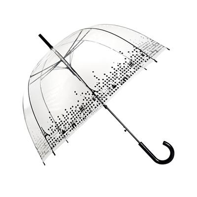 Parapluie transparent - cloche - imprimé monuments de Paris sur bordure