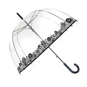 Parapluie cloche - droit - imprimé de fleurs sur bordure