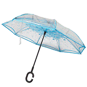 Parapluie à ouverture inversée - Transparent et bleu - reduced