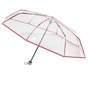 Parapluie pliant transparent pour femme - Bordure rouge