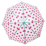 Parapluie cloche enfant avec bordure phosphorescente - Pois roses