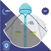 Poncho de pluie transparent et bleu pour petit garçon de 3 à 6 ans - 98/116 CM - Phosphorescent