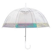 Parapluie cloche transparent femme à bordure irisé