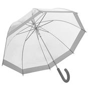 Parapluie droit ouverture automatique - Transparent avec bordure argent