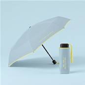 Mini parapluie pliant - Ouverture et fermeture automatiques - Poignée à molette - Ultra Léger et Ultra Minuscule - Résistant au vent - Bleu tourmaline