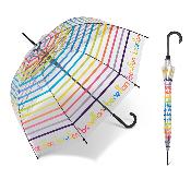 Parapluie cloche transparent - Ouverture automatique - Signature Stripes