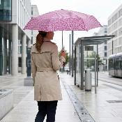 Mini parapluie pliant pour femme - Résistant au vent - Protection UV - Rose