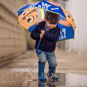 Parapluie enfant transparent - Parapluie garçon - Poignée bleue - La Pat'Patrouille