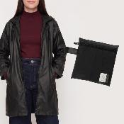 Imperméable pliable et imperméable avec pochette - Noir botanique - Taille M