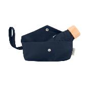 Parapluie de poche pliable - Avec sac assorti en tissu et liège - Ultraléger et compact - Bleu profond