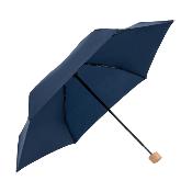 Parapluie de poche pliable - Avec sac assorti en tissu et liège - Ultraléger et compact - Bleu profond