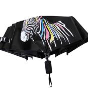 Parapluie mini et léger résistant au vent - Couleurs du Zèbre changeantes avec pluie  - Noir