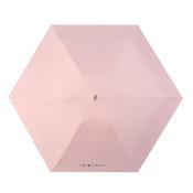 Mini parapluie pliant pour femme - Parapluie plat cinq plis - Ultra léger et compact - Protection UV - Rose