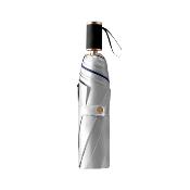 Parapluie pliant pour femme - Parapluie à trois volets - Revêtement Titanium Silver - Intérieur bleu