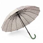 Parapluie Long pour Femme - Système d'ouverture Automatique - 16 Baleines en Fibre de Verre - Grande Protection de 105 cm - Résistant au vent - Vert Clair