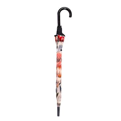 Parapluie Transparent pour Femme - Système d'ouverture automatique - Resistant au Vent - Motif floral - Crème