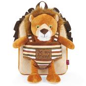 Sac à dos réversible Lenny Lion pour enfants - Peluche amovible - Bretelles réglables et souples - Mini sac de voyage mignon - Taille unique